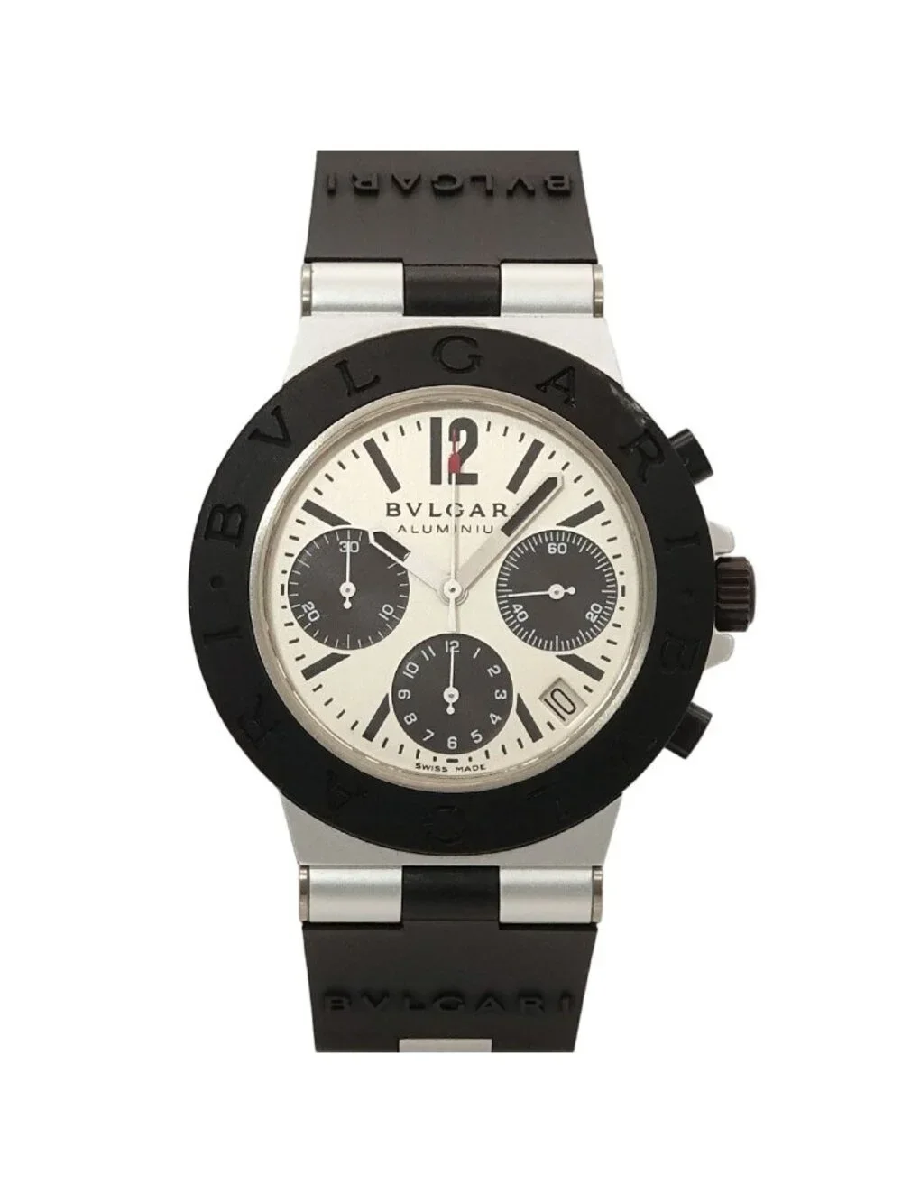 Bvlgari Aluminum Chronograph Watch Date Silver Automatic Winding